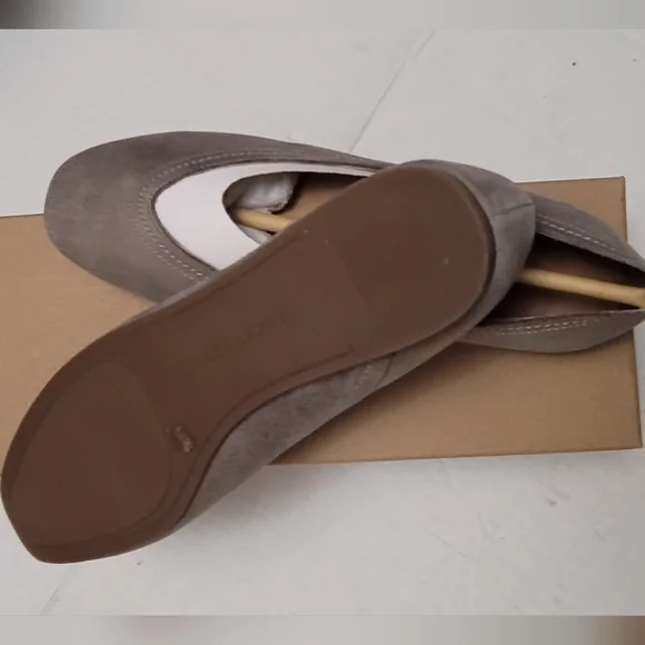 Lucky Brand Alba Flats Leather Titanium Hard Rock 7M - Picture 4 of 10
